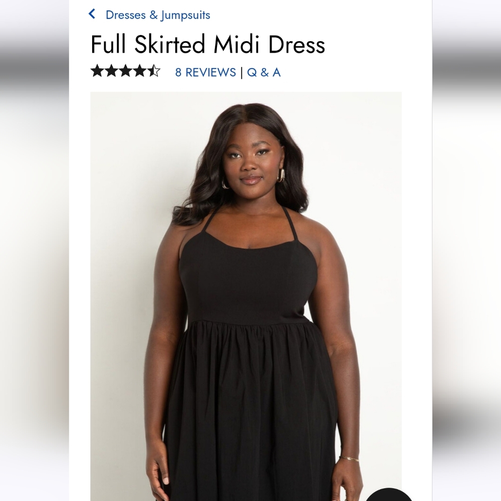 Eloquii full skirted dress. Size 32, Black